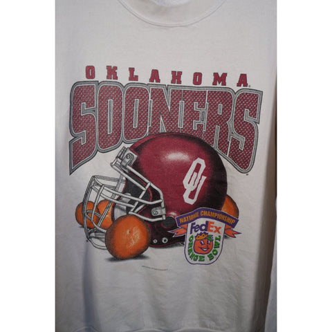 "Retail" Vintage Jerzees Oklahoma Sooners Orange Bowl Pullover Sweatshirt White