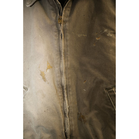"Retail" Vintage Carhartt J102DES Mesh Lined Duck Canvas Full Zip Jacket Desert Gray M