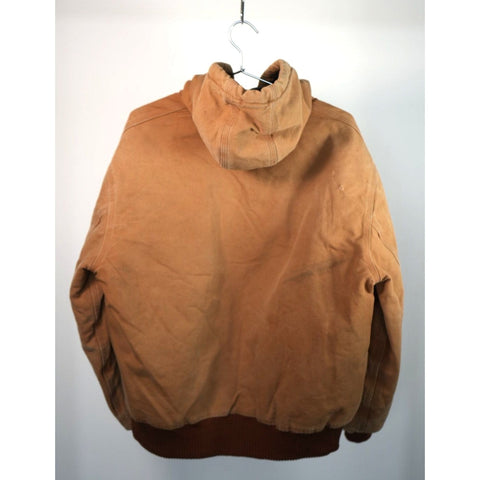 "Retail" Vintage Carhartt Flannel Quilt Lined Canvas Full Zip Active Jacket Brown L