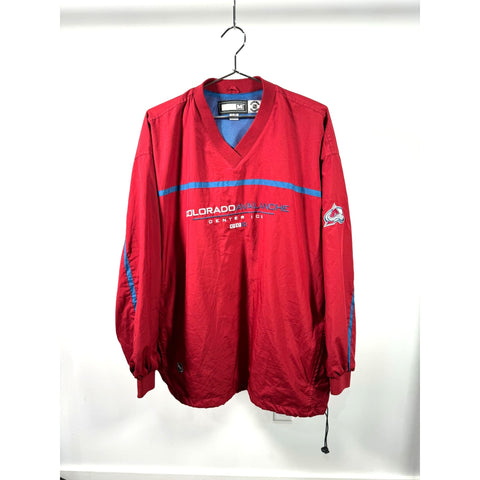 "Retail" Vintage CCM Colorado Avalanche Center Ice Pullover Windbreaker Red/Blue Large