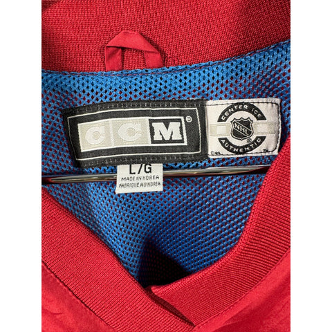 "Retail" Vintage CCM Colorado Avalanche Center Ice Pullover Windbreaker Red/Blue Large