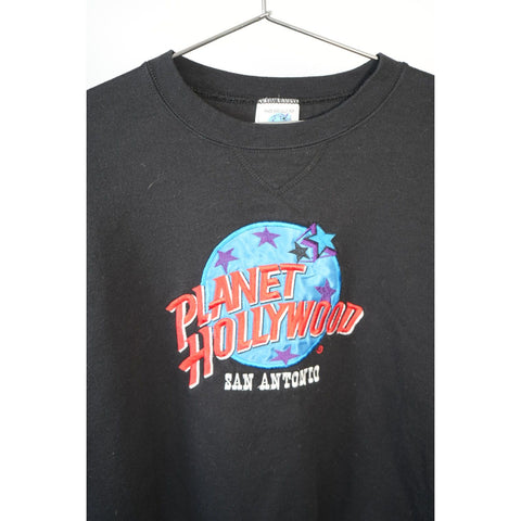 "Retail" Vintage Planet Hollywood San Antonio Embroidered Pullover Sweatshirt Black M