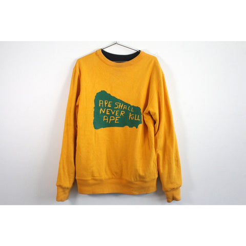 BAPE 4 Human Long Sleeve Sweatshirt Reversible | A Bathing Ape XL Crewneck | Nowhere Co. Ltd Streetwear | Ape Shall Never Kill Ape | 100% Cotton Japanese Vintage