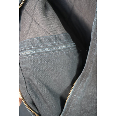 "Retail" Vintage Carhartt Flannel Quilt Lined Canvas Full Zip Active Jacket Black M Tall