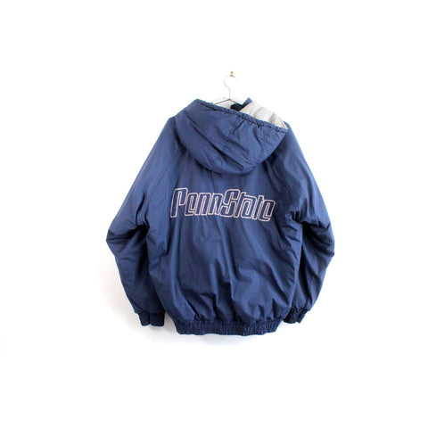 Vintage 90s Penn State Fans Gear Dark Blue Hoodie Jacket Coat | XL Men’s Pullover Outerwear | Classic Casual Streetwear Hoodie | Cozy Athletic Sportswear Layer | Everyday Retro Jacket