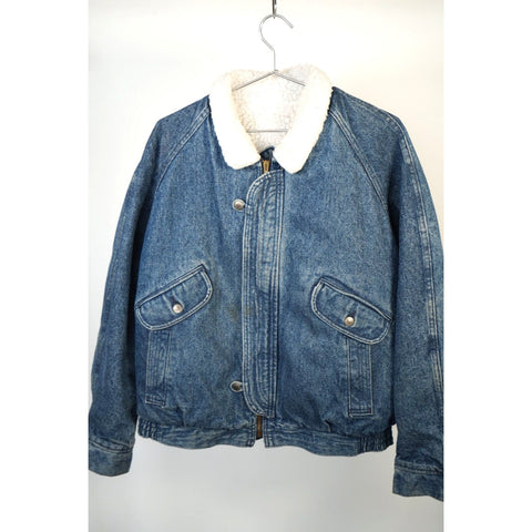 "Retail" Vintage Levi's Sherpa Lined Denim Bomber Jacket Blue Medium