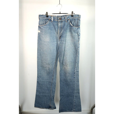 "Retail" Vintage Levi's 517 646 Orange Tab Denim Flare Jeans Blue 34x31