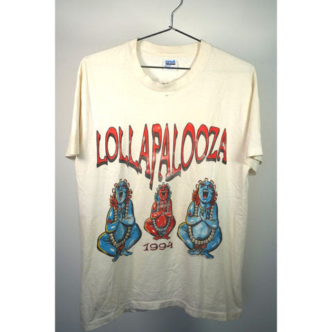 "Retail" Vintage Anvil Lollapalooza 1994 Tee Shirt White L Single Stitch Made in USA