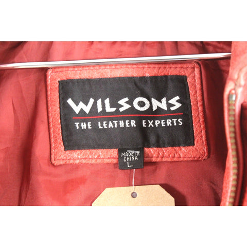 Wilsons Leather Experts Vintage Black Leather Jacket | Classic 90s Moto Biker Style Coat | Retro Streetwear Outerwear | Timeless Men’s Fashion