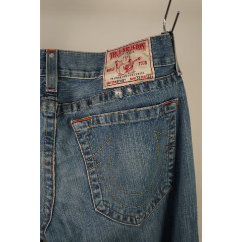 "Retail" Vintage True Religion Bobby Boot Cut Denim Jeans Blue 38X33 Women's Made in USA
