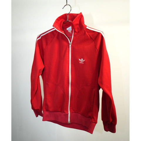 "Retail"  VTG Adidas 3-Striped Trefoil Embroidered Full Zip Track Jacket Red/White Medium