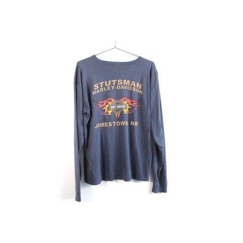 Stutsman Harley-Davidson Jamestown ND Long Sleeve Shirt | Vintage Motorcycle Apparel | Men’s Large L Retro Biker Tee | Classic Heritage Motorbike Shirt