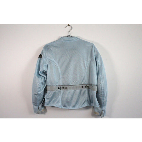 Joe Rocket Women’s Motorcycle Jacket Silver Light Blue | Protective Riding Gear | Armor Ready Street Bike Outerwear | Size L | Sportbike Touring Biker Jacket
