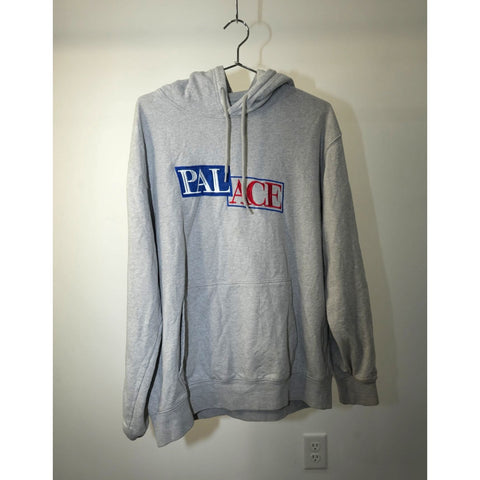 "Retail" Palace Skateboards Lovely Hood Embroidered Pullover Hoodie Gray XL