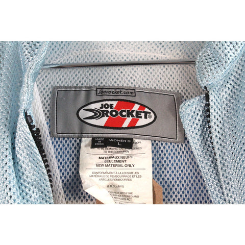 Joe Rocket Women’s Motorcycle Jacket Silver Light Blue | Protective Riding Gear | Armor Ready Street Bike Outerwear | Size L | Sportbike Touring Biker Jacket
