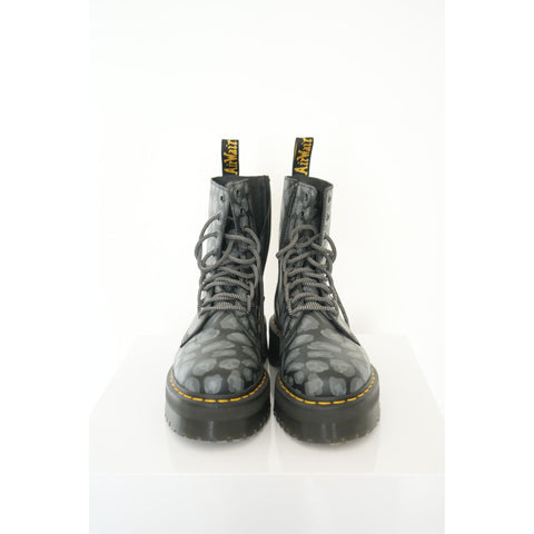 "Retail" Dr. Martens Jadon Leopard Print Platform Boots Black Size 10 Women's