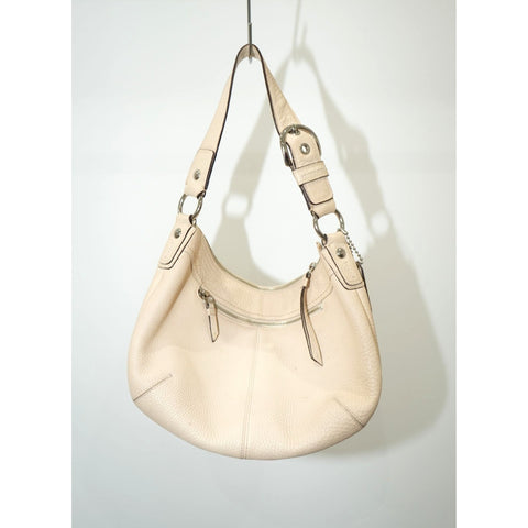 "Retail" Coach Cream Leather with Pink Lining Hobo Handbag F13730 Women's