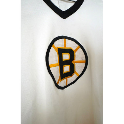 "Retail" Vintage CCM NHL Boston Ruins Hockey Jersey White/Black/Yellow Men's