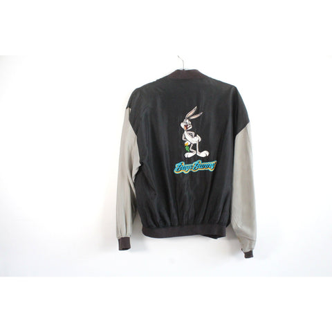 American Characters Looney Tunes Bomber Jacket | Vintage Warner Bros Cartoon Outerwear | Retro 90s Streetwear Jacket | Medium Collectible Graphic Bomber Coat | Classic Toon Fashion