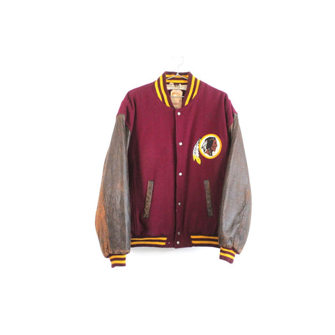Vintage Washington Redskins NFL Jacket | Retro Team Sportswear Outerwear | Pro Football Fan Collectible | Classic Zip-Up Windbreaker Style | Rare Throwback Apparel