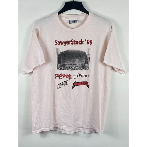 "Retail" Vintage Lee Total Cotton SawyerStock '99 Tee Shirt Pink Large Men's
