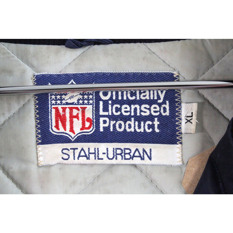 Officially Licensed Dallas Cowboys Jacket | Vintage NFL Football Team Apparel | XL Blue & Silver Retro Bomber Coat | Classic Fan Gear Outerwear