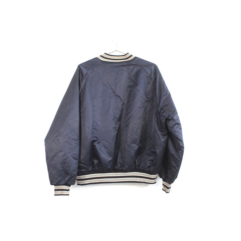 Officially Licensed Dallas Cowboys Jacket | Vintage NFL Football Team Apparel | XL Blue & Silver Retro Bomber Coat | Classic Fan Gear Outerwear