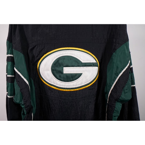 "Retail" Vintage Starter Green Bay Packers Full Zip Windbreaker Jacket Black/Green Large