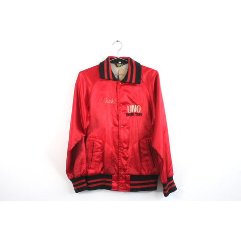 Uno Racing Team | It’s An Onion Ring Red Jacket | Vintage Streetwear Zip-Up Coat | Retro 90s Style Casual Outerwear | Size M Medium | Unisex Lightweight Jacket