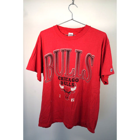 "Retail" Vintage Logo 7 NBA Chicago Bulls Tee Shirt Red XL Single Stitch
