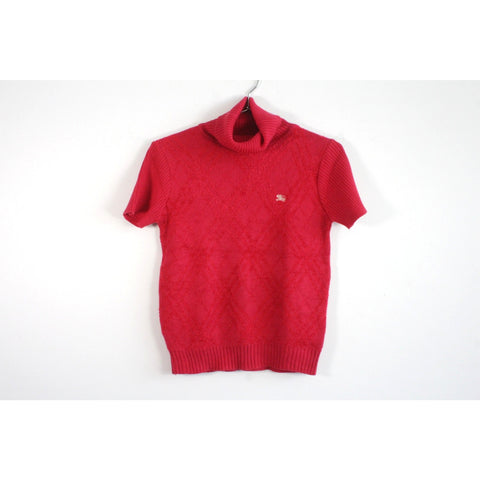 Burberry The Shirt Collection Red Turtleneck Sweater | Luxury Knitwear Top | Classic Designer Heritage Style | Elegant British Fashion Staple | Women’s Vintage Burberry