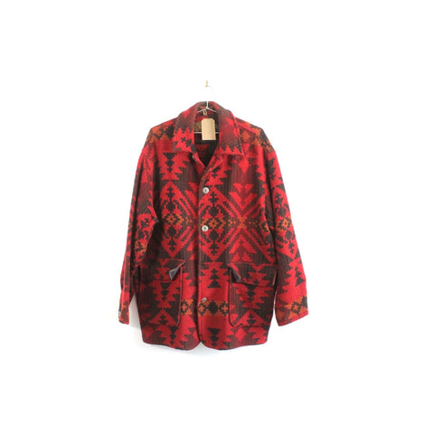 Vintage 90s Woolrich Blanket Jacket Coat | XL Wool Blend Oversized Outerwear | Retro Heritage Woolrich Plaid Coat | Classic Warm Winter Layer | Men’s/Women’s XL