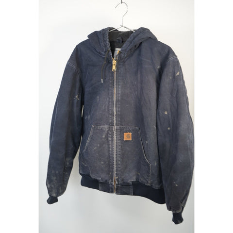 "Retail" Carhartt J130 MDT Flannel Quilt Lined Canvas Full Zip Active Jacket Navy M