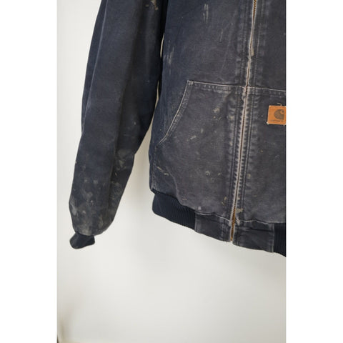 "Retail" Carhartt J130 MDT Flannel Quilt Lined Canvas Full Zip Active Jacket Navy M