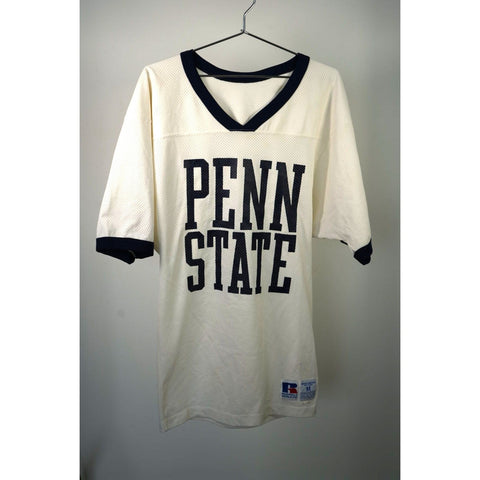 "Retail" Vintage Russell Athletic Penn State Football Jersey Shirt White/Navy Medium