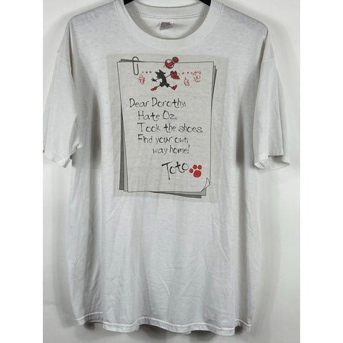 "Retail" Vintage Jerzees Wizard Of Oz Cartoon Tee Shirt White Made in USA