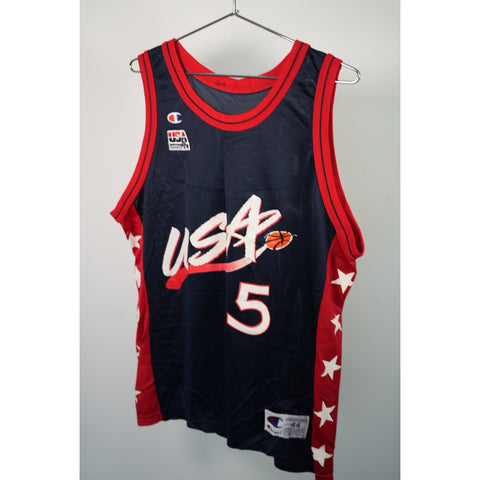 "Retail" Vintage Champion USA Basketball Team Grant Hill #5 Olympic Jersey Size 44