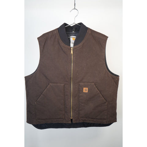 "Retail" Carhartt V02 DKB Arctic Quilt Lined Canvas Full Zip Work Vest Dark Brown 2XL