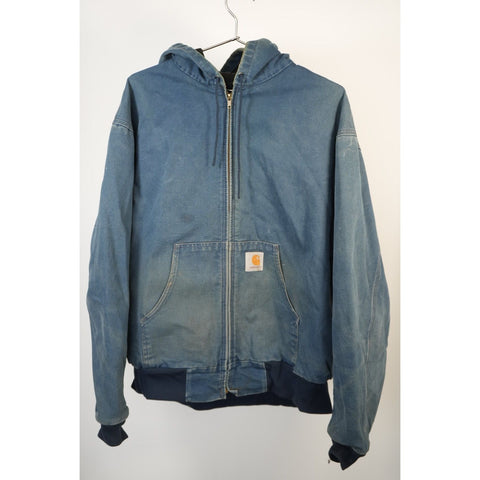 "Retail" Vintage Carhartt Canvas Full Zip Hooded Active Jacket Blue