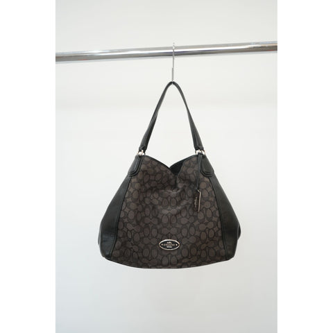 "Retail" Coach Edie 31 Shoulder Bag In Signature Jacquard/Leather Women's