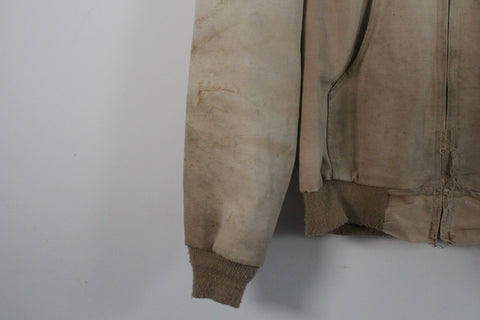 Vintage 80s Carhartt Thermal Lined Duck Canvas Full Zip Active Jacket L Tan