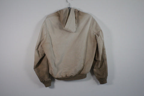 Vintage 80s Carhartt Thermal Lined Duck Canvas Full Zip Active Jacket L Tan