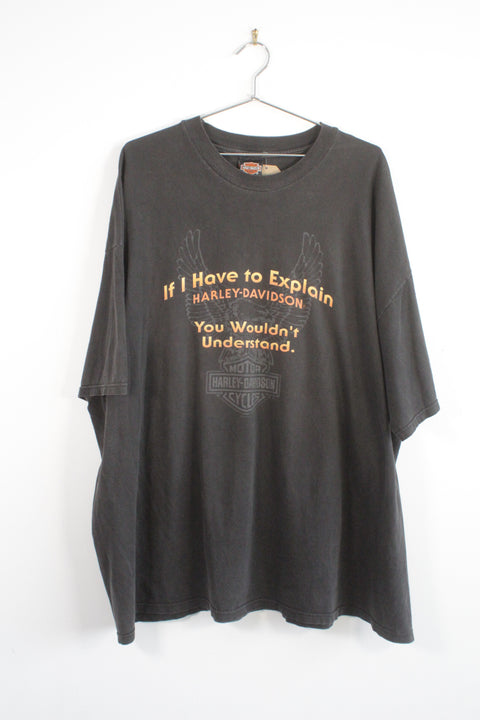 Vintage Harley Davidson "If I Have To Explain" B2B Graphic Tee Shirt Black 4XL