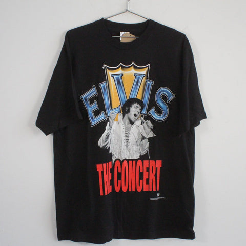 Vintage Alstyle Elvis The Concert World Tour 2000 Tee Shirt Black XL