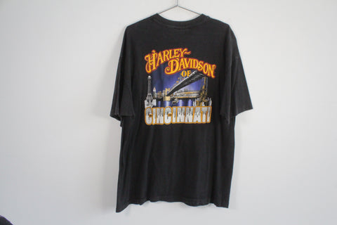 Vintage Harley Davidson of Cincinnati B2B Graphic Tee Shirt Black 2XL