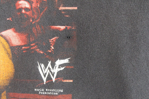 Vintage WWF The Rock Graphic Tee Shirt Black Large Youth
