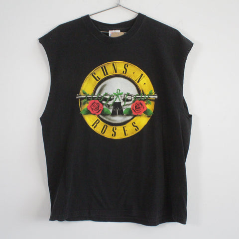 Vintage Hanes Guns N Roses Logo Print Sleeveless Shirt Black XL