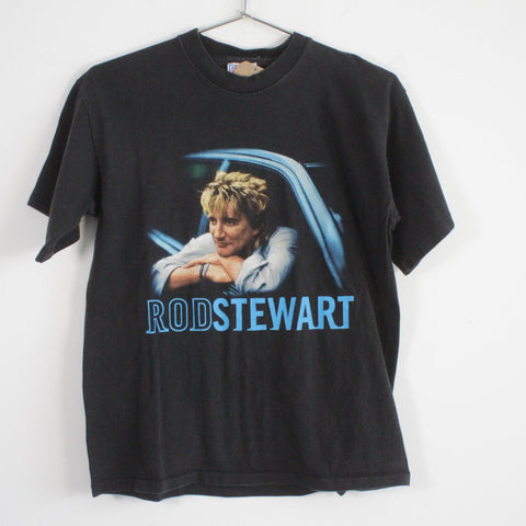 Vintage All Sport Rod Stewart 2001 Concert Graphic Tee Shirt Black Medium