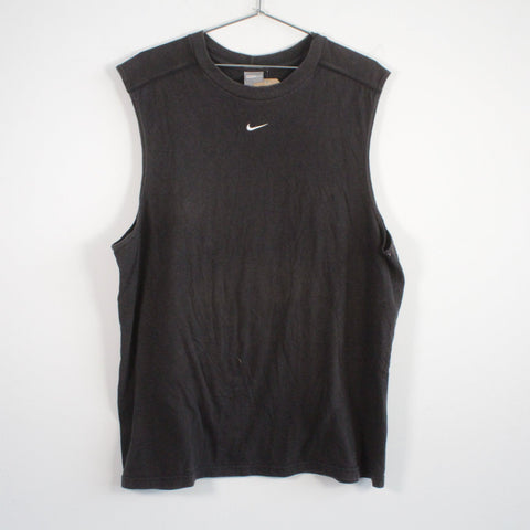 Vintage Y2K Nike Center Swoosh Logo Sleeveless Tee Shirt Black XL