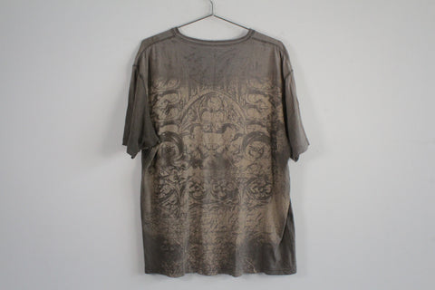 Vintage Y2K Modern Culture Charing Cross Grunge Tee Shirt Gray XL